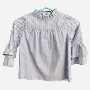 Janie and Jack Girl Shirt Blouse Navy and White Plaid Sz 8